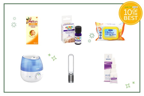 A collage of six different hay fever remedies