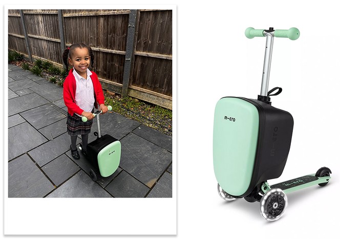 10_of_the_Best_Tester_Luggage Product shot of Micro scooter suitcase and child on scooter