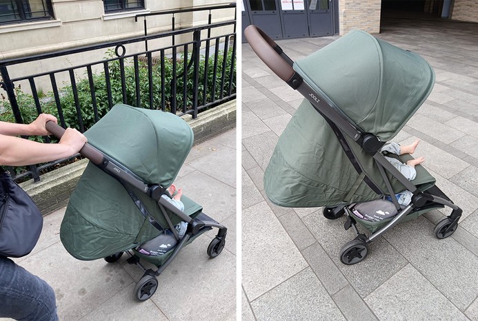 2 pictures of reviewer pushing Joolz Aer2 pushchair 2 pictures of reviewer pushing Joolz Aer2 pushchair