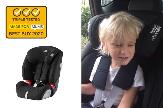 Photo of a baby in the Britax Evolva 1-2-3 SL SICT car seat