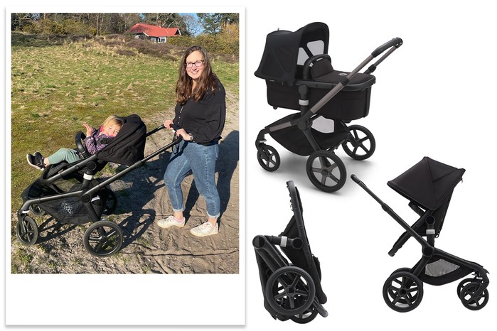 Bugaboo Fox 5 pushchair tester picture and product shot with carrycot, pushchair and pushchair folded Bugaboo Fox 5 pushchair tester picture and product shot with carrycot, pushchair and pushchair folded