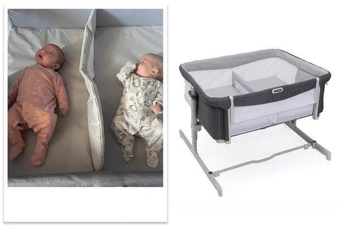 Chicco Next2Me Twins Bedside Crib tester picture and product shot Chicco Next2Me Twins Bedside Crib tester picture and product shot