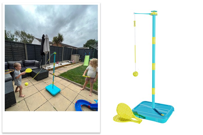 Early Fun All Surface Swingball Shannon Greenbank Isaac 1160 AGE 3 Early Fun All Surface Swingball with child tester