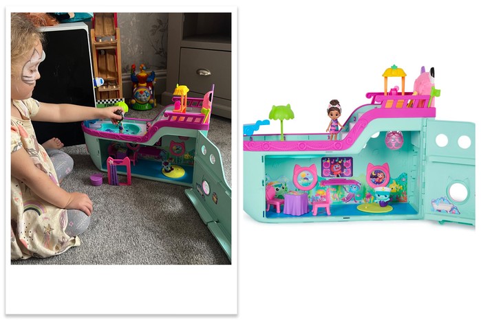 gabbys-dollhouse-ship-being-tests Gabby's Dollhouse Cat Friend Ship being tested by a child