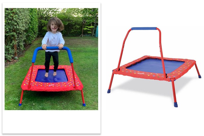 galt folding trampoline with child tester