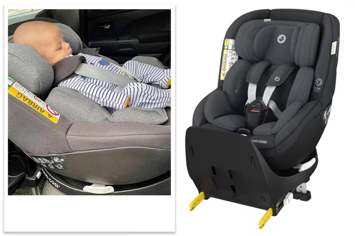 Maxi Cosi Mica Pro Eco car seat tester image and product shot