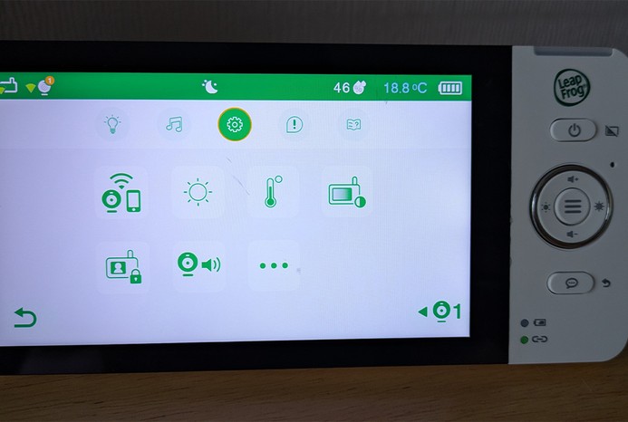 Menu on LeapFrog LF2936FHD baby monitor Menu on LeapFrog LF2936FHD baby monitor