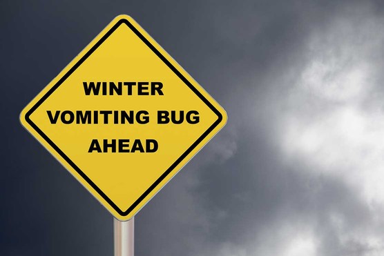 sign warning of norovirus