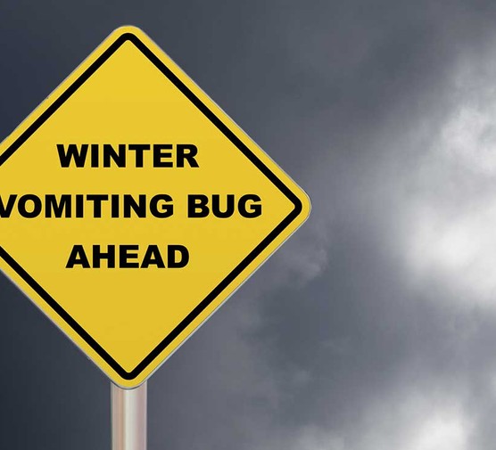 sign warning of norovirus