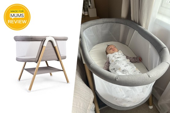 Red Kite Snooze Crib review - tester picture and product shot