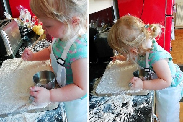 flour drawing for toddlers