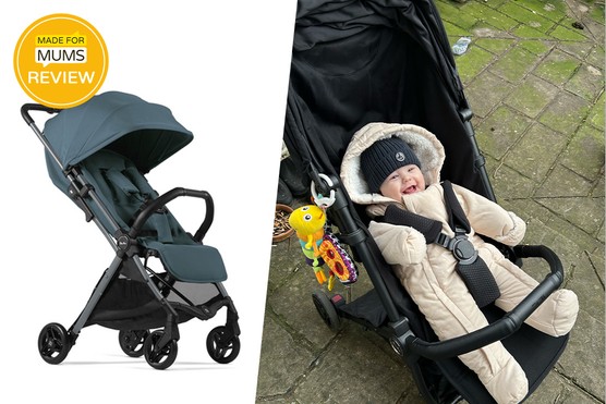 Silver Cross Jet 5 pushchair review product shot and baby in pushchair