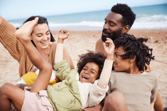 Family on the beach