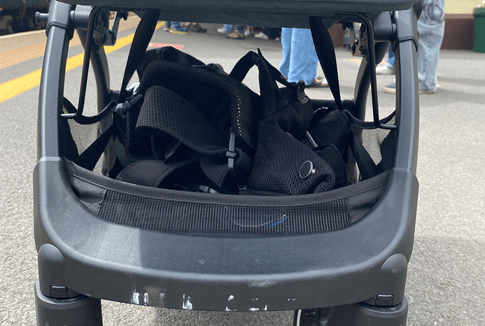 Close-up of Silver Cross Clic 2 pushchair basket Close-up of Silver Cross Clic 2 pushchair basket