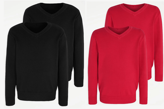 Cotton Rich V Neck School Jumper