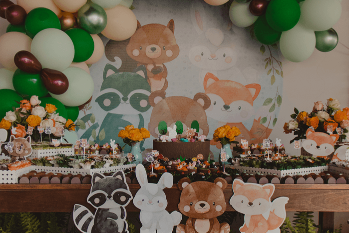 animals in the forest baby shower decor