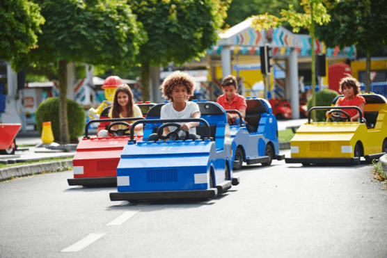 Children on rides at Legoland