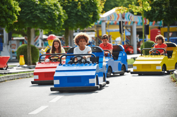Children on rides at Legoland