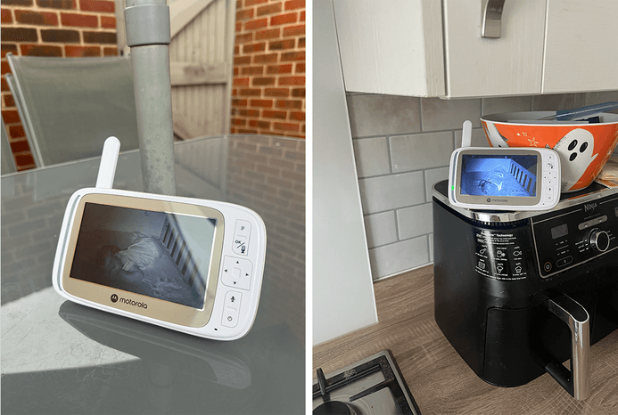 Motorola Nursery VM85 baby monitor screen in different places around the house Motorola Nursery VM85 baby monitor screen in different places around the house