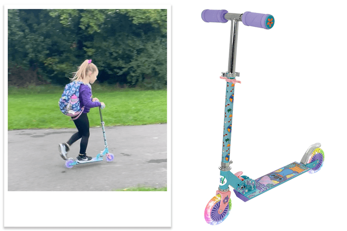 MoVe Lilo & Stitch Light Up Folding In-Line Scooter tester picture and product shot
