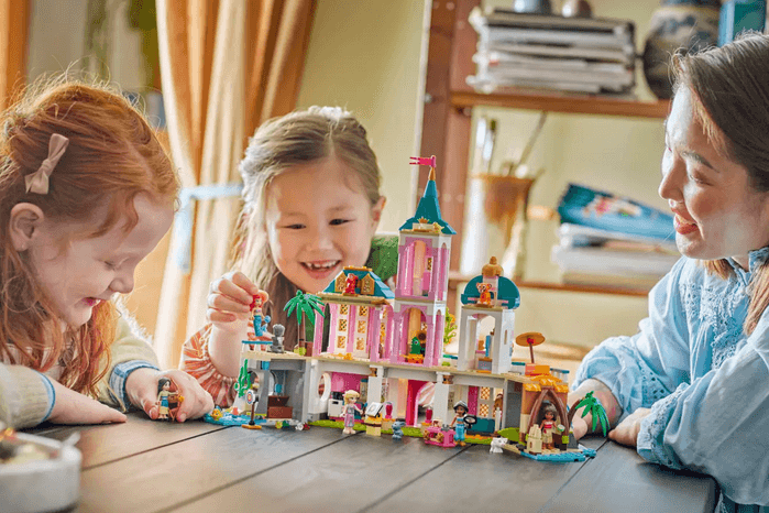 Princess Castle & Royal Pets Child playing with Princess Castle Royal Pets LEGO set