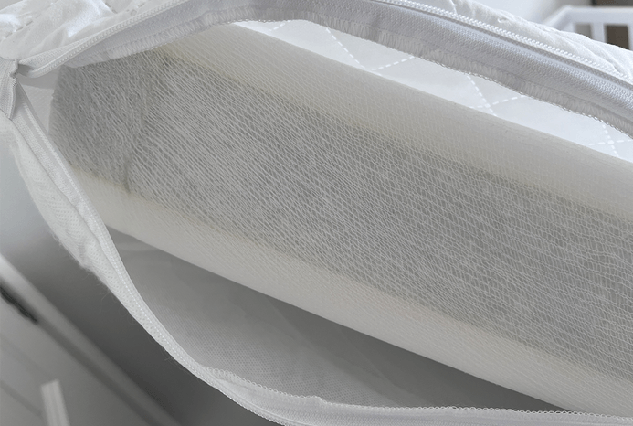 Zip on mattress cover of Ickle Bubba Hartley Classic Cot mattress
